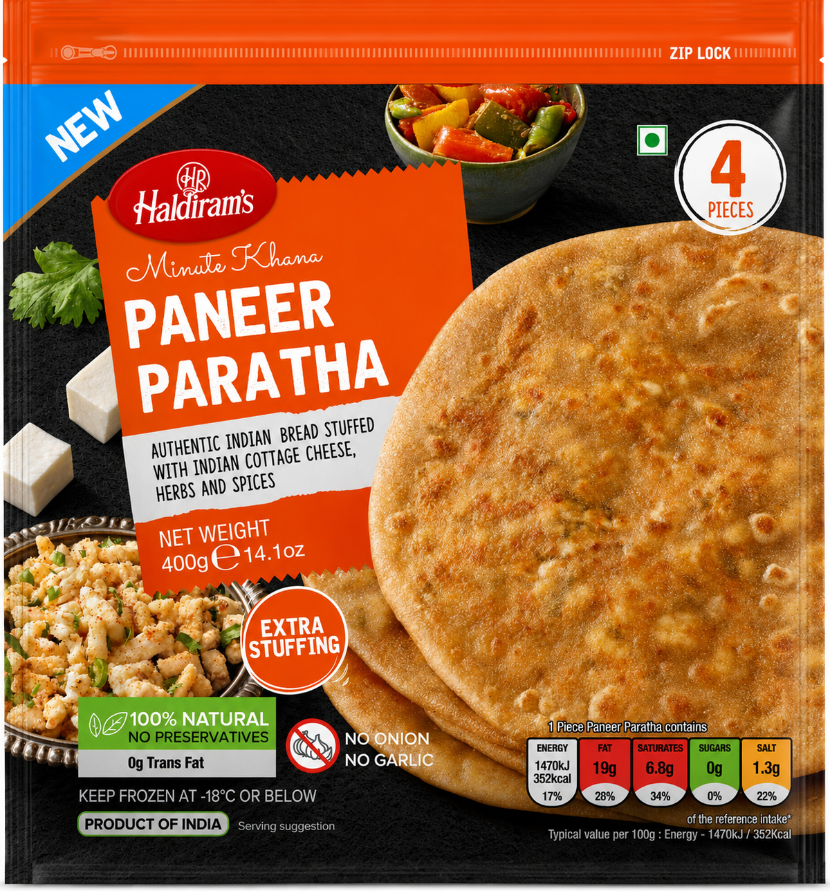 Haldiram Paneer Paratha 400GM